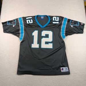 Vintage 90s Champion Carolina Panthers Jersey Kerry Collins 12 Mens 48 Black